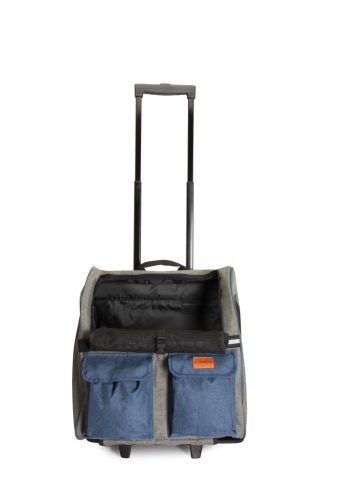 Camon Borsa Trolley trasportino blu grigia con tasche frontali szállító kocsi, hátizsák (CA639)