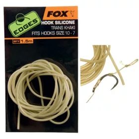   Fox Edges™ Hook Silicone - Trans Khaki Hook 10-7 Size   1,5M Gubancgátló (CAC567)