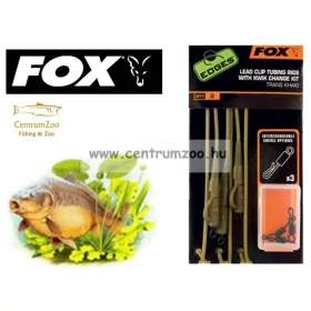   Fox Edges™ Lead Clip Tubing Rig Trans Khaki 3db szett (CAC579)