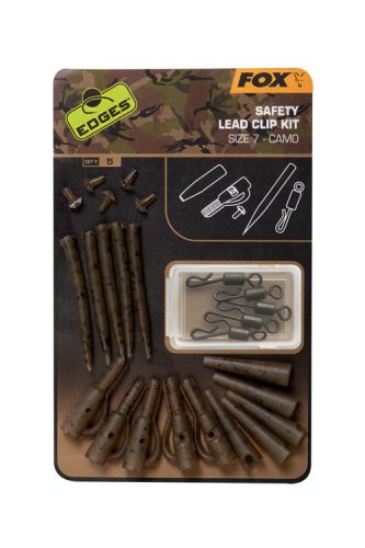 Fox EDGES™ Camo Safety Lead Clip Kit 5db-os szett size 7 (CAC780)