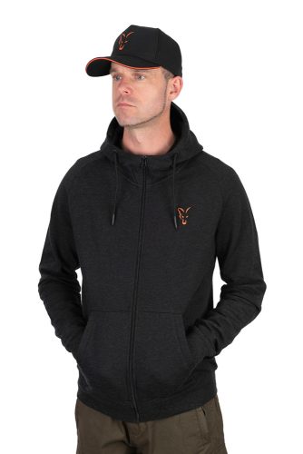 Fox Collection LW Hoody Black & Orange pulóver Large (CCL192)