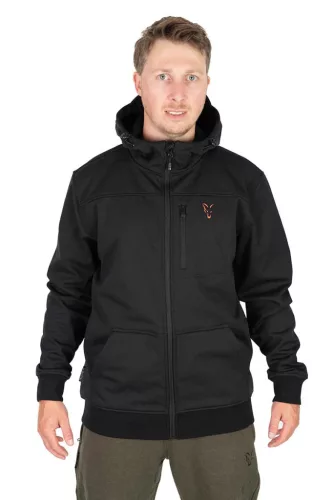 Fox Collection Soft Shell Jacket Black & Orange kabát MEDIUM (CCL263)