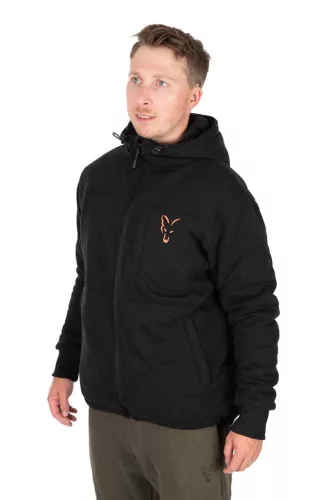 FOX Collection Sherpa Jacket Black & Orange S kabát (CCL274)