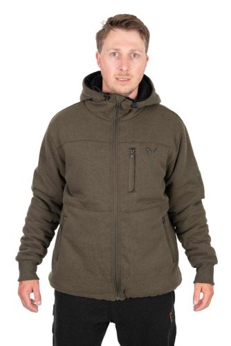 Fox Collection Sherpa Jacket Green & Black dzseki, kabát Small (CCL280)