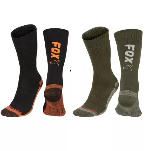 Fox Black-Orange Thermolite Long Sock 6 - 9 (Eu 40-43) meleg termo zokni (CFW116)