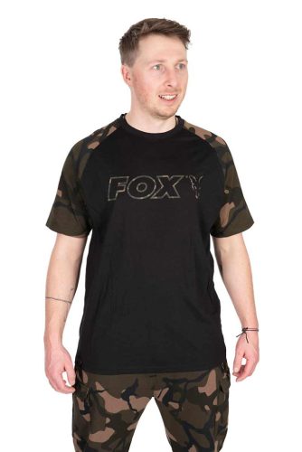 Fox Black Camo Outline T-Shirt rövidujjú póló SMALL (CFX267)