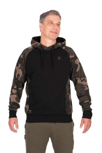 Fox Pullover Premium 310 Black/Camo kapucnis pulóver - S