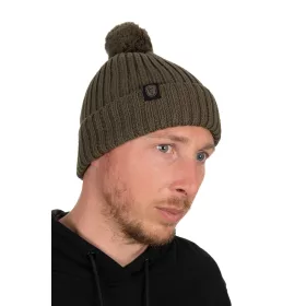 Sapka - Fox Merino Bobble- Olive kötött sapka (CHH013)