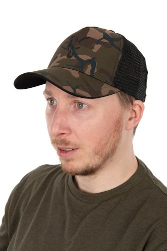 Sapka - Fox Collection Trucker Baseball Cap Camo Green & Black nyári baseball sapka (CHH026)