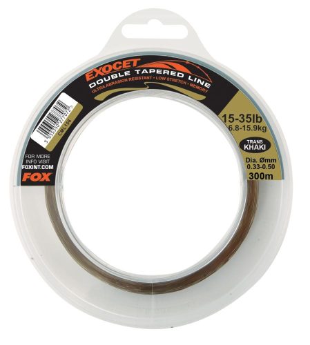 Fox Exocet® Double Tapered Line Trans Khaki  0.33-0.50mm 300m monofil dobófejes zsinór (CML156)