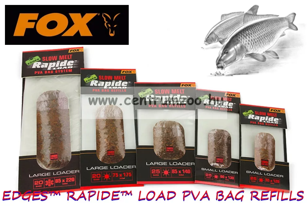Sachets PVA FOX Edges Rapide Recharge Slow Melt - Nourriture Soluble Pour Pêche à La Carpe - 4
