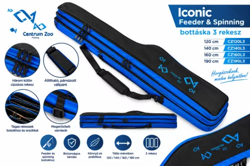 Iconic Feeder & Spinning bottáska 140cm 3 rekesz (CZ140L3)