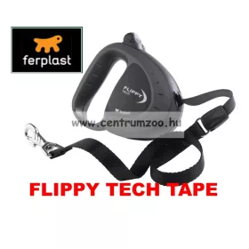   Ferplast Flippy Tech Deluxe Tape Medium Black Szalagos Póráz - Fekete