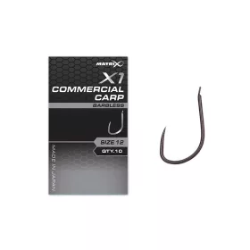   Fox Matrix X1 Commercial Carp 12 Barbless Hooks szakáll nélküli horog 10db (GHK170)
