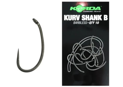 Korda Horog Kurv Shank Barbless Hook 10-es méret szakáll nélküli horog (KKSB10)