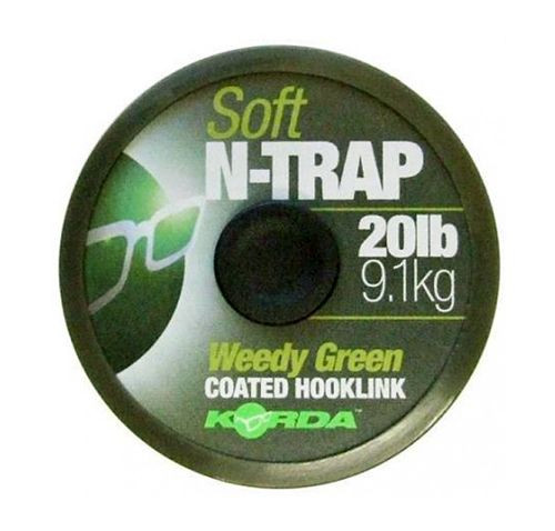 Korda N-Trap Soft 20m 30lb Weedy Green bevonatos előkezsinór (KNT03)