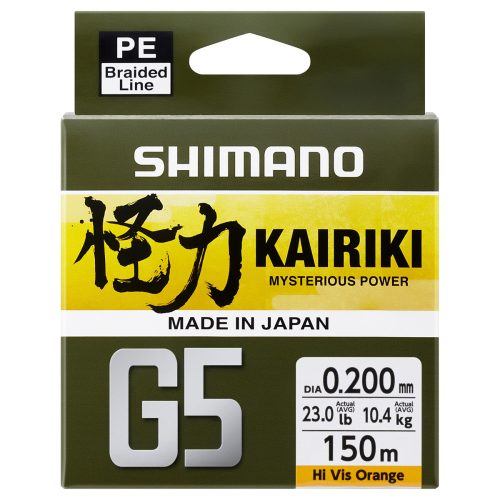 Shimano Kairiki G5 Braid Line 150m 0,18mm 9,2kg - Orange - Original Japan Products (LDM51UE180150H)