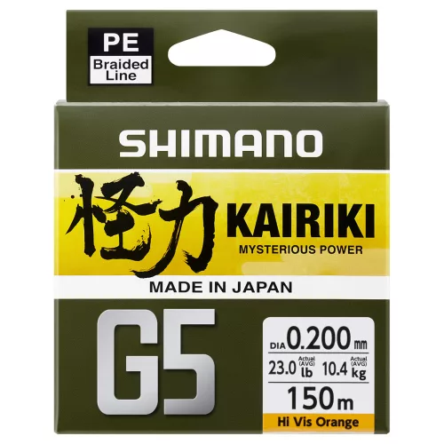 Shimano Kairiki G5 Braid Line 150m 0.20mm 9.9kg - Orange - Original Japan Products (LDM51UE200150H)