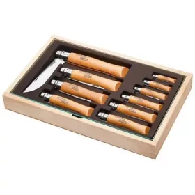   Opinel Tradition Carbon (C) 10db-os zsebkés gyűjtemény, bükk, fa dobozban (O-183102)