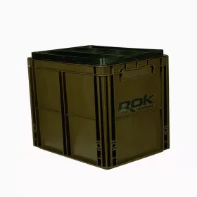   Rok Fishing Performance - Rok Crate 433 GreenBrown+ Cover - rekesz tetővel 40x30x32cm (020109)