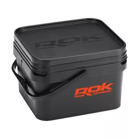   Rok Fishing Performance - Square Bucket 10 literes vödör + betét + tető szett BLACK (ROK-030467-30467)
