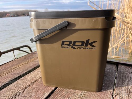 Rok Fishing Performance - GreenBrown Square Bucket 17 literes vödör + tető