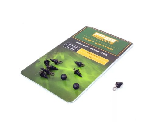 PB Products Ring Bait Screw 360 csalirögzítő karikával fekete (RSBS360)