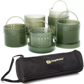   Ridgemonkey Modular Hookbait Pots - csalitároló szett - zöld - táskával (Rm052-000)