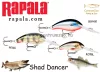 Rapala SDD07 Shad Dancer Rap wobbler - HSD színben