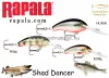 Rapala SDD07 Shad Dancer Rap wobbler - HSD színben