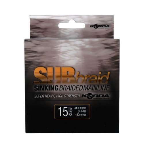 Korda SubBraid Sinking Braided Mainline 0,30mm 15lb 6,82kg 1200m fonott főzsinór  (SBB2)