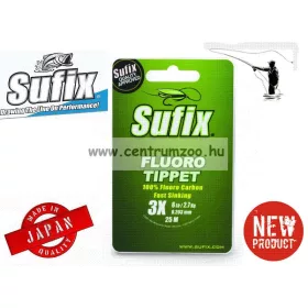   Sufix  Fluoro Tippet 25M+Pvc 0.318Mm/12Lb/0X Clear Monofil Előke Zsinór