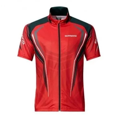 Shimano Full Zip Print Short Sleeve T-Shirt Red- Extralarge - Póló (Sh052Pxlrd)