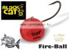 Black Cat Fire-Ball -  80g 6/0 Red - Fluoreszkáló Jig horog és ólom (3119082)