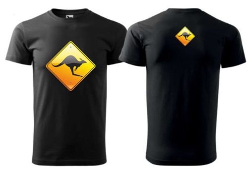 Kangaroo Black T-Shirt - Kengurus Póló 4Xl Méretben (Step2022Xxxxl)