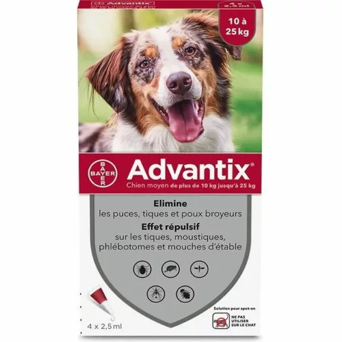 Advantix Spot On 1x2,5ml kullancs és bolha elleni csepp 10-25Kg közti kutyáknak