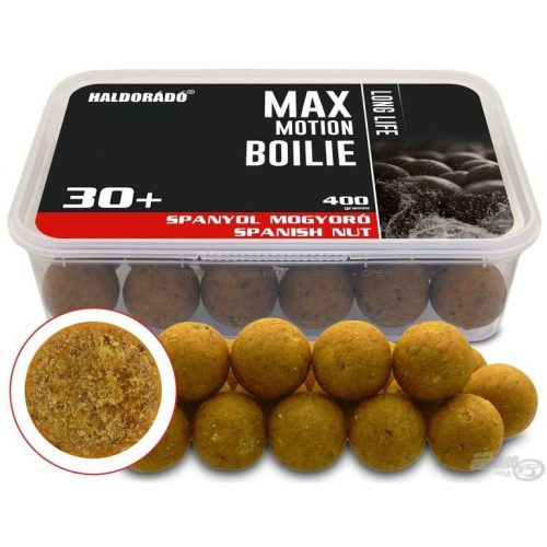 HALDORÁDÓ MAX MOTION Boilie Long Life 30+ mm - Spanyol Mogyoró 400g