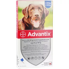   Advantix Spot On 1x4ml kullancs és bolha elleni csepp 25-40kg közti kutyáknak
