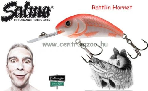 Salmo Rattlin Hornet Floating - 5,5Cm 10,5G Wobbler (Qrh031) Yellow Holographic Perch
