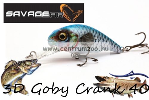 Savage Gear 3D Goby Crank Sr 4Cm 3G Floating Blue Silver (71728)
