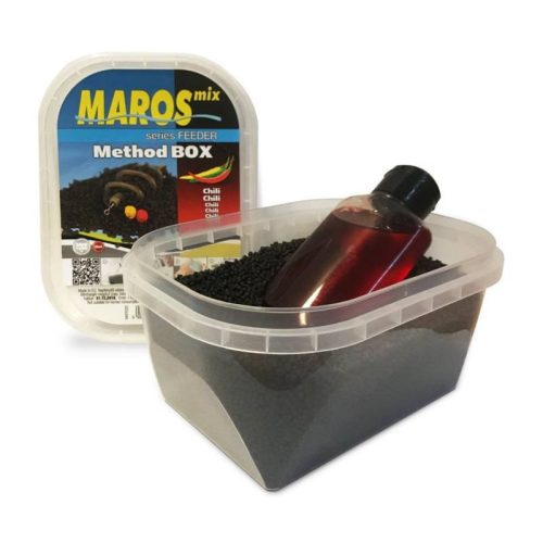 Maros Mix Method Box 2In1 Red Halibut Pellet+Locsoló - Édes Szamóca (Mape017)