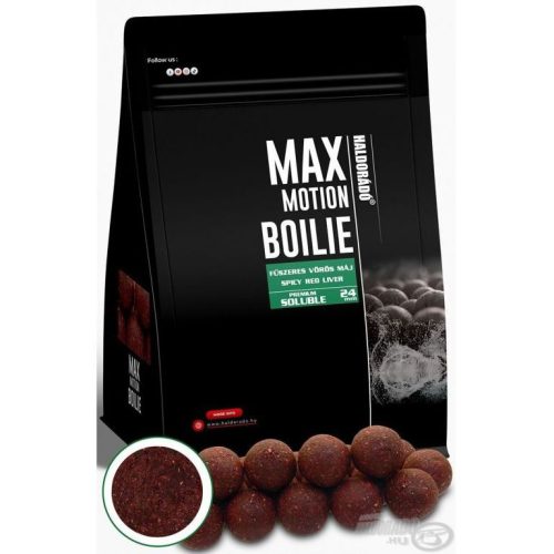 HALDORÁDÓ MAX MOTION Boilie Premium Soluble 24 mm - Fűszeres Vörös Máj 800g