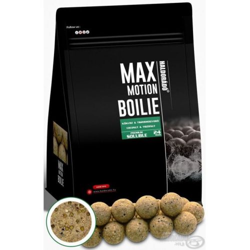 HALDORÁDÓ MAX MOTION Boilie Premium Soluble 24 mm - Kókusz & Tigrismogyoró 800g