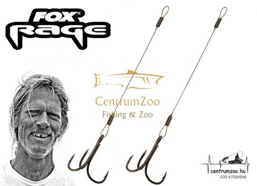 Fox Rage 49 Strand Stingers Hook Size 6Kg 9Cm - Kötött Hármashorog 2Db (Nsh030)