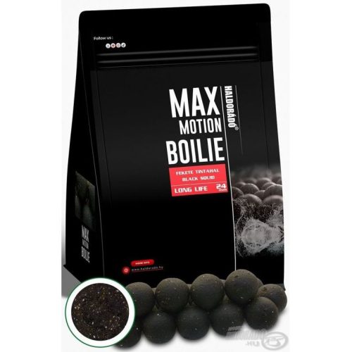 HALDORÁDÓ MAX MOTION Boilie Long Life 24 mm 800g - Fekete Tintahal