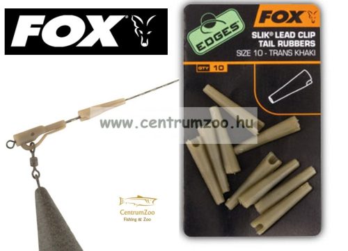 Fox Edges™ Slik® Lead Clip Tail Rubber - Size 10 Khaki Szerelék  (Cac480)