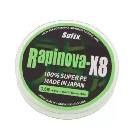   Sufix Rapala Rapinova 150m 0.148mm 7,5kg Lemon Green Prémium fonott zsinór