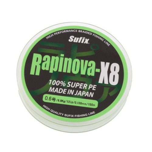 Sufix Rapala Rapinova 150m 0.148mm 7,5kg Lemon Green Prémium fonott zsinór