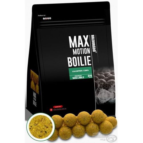 HALDORÁDÓ MAX MOTION Boilie Premium Soluble 24 mm - Champion Corn 800g
