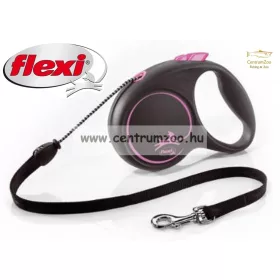   Flexi M Cord 5M 20Kg Black Design Pink Zsinóros Automata Póráz - (12964)